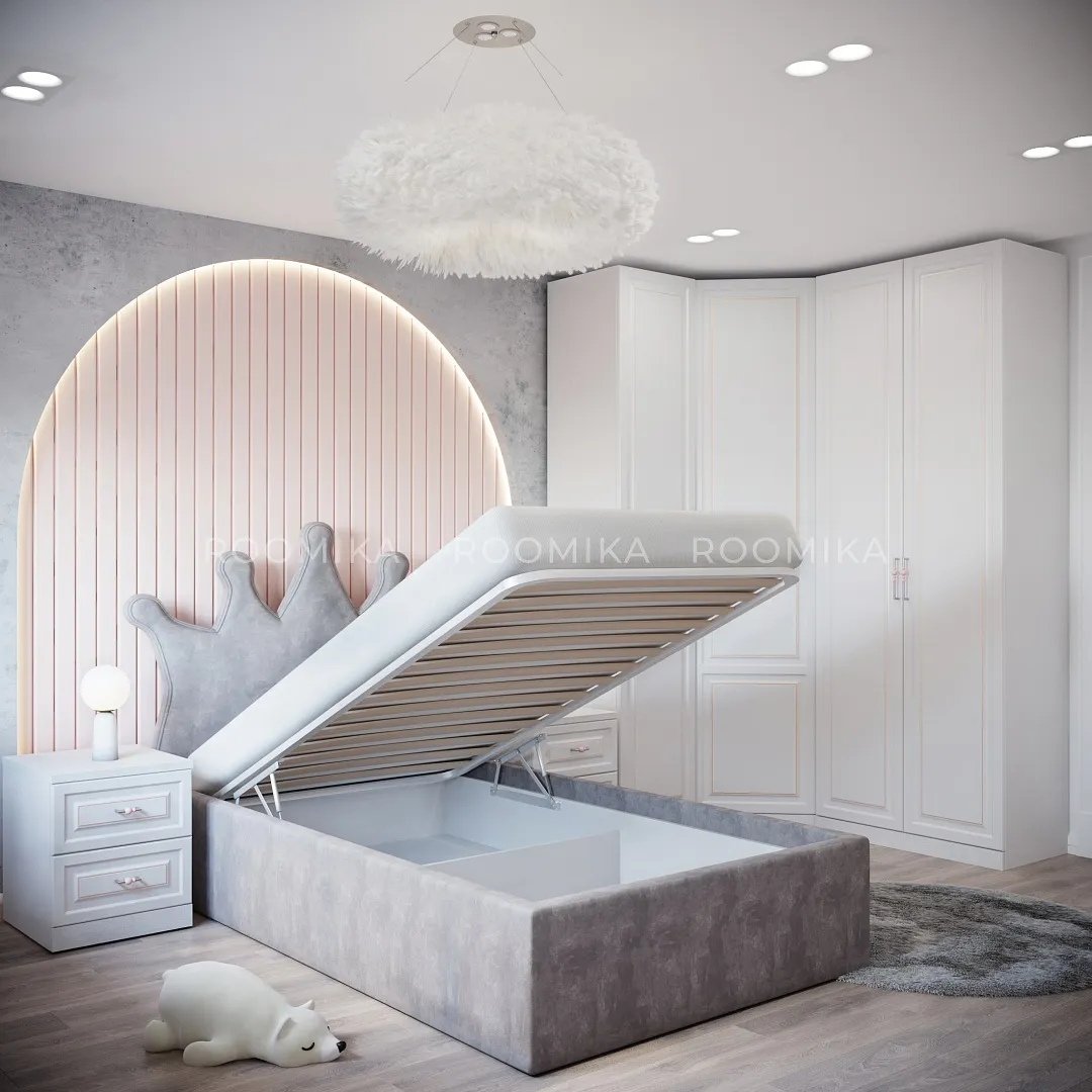 Кровать мягкая QUEEN с подъемным механизмом, 120x200