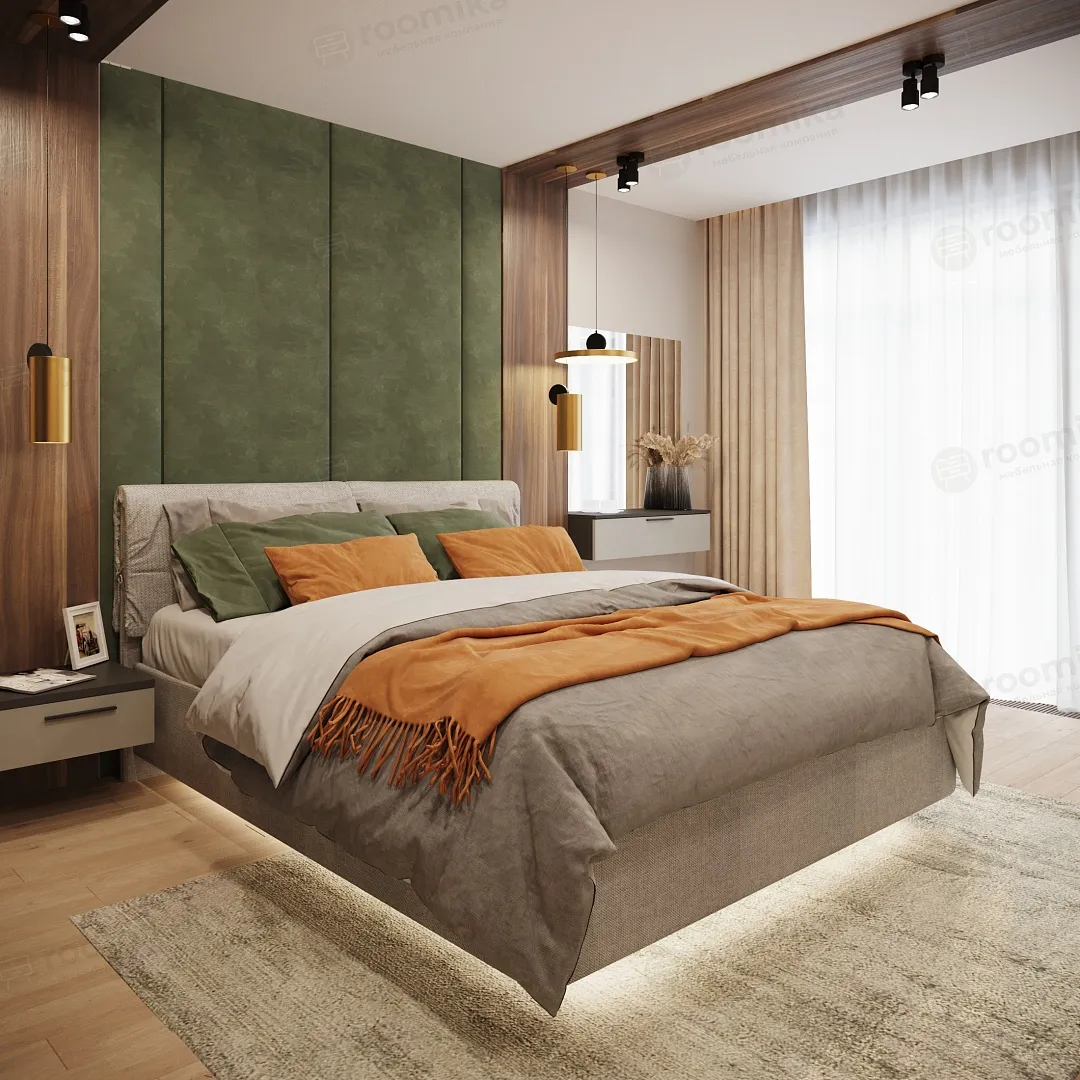 Кровать двуспальная мягкая КОЛИБРИ с подъемным механизмом, 160x200