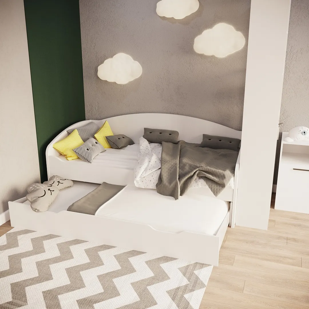 Кровать с выдвижным спальным местом P910, 90x190