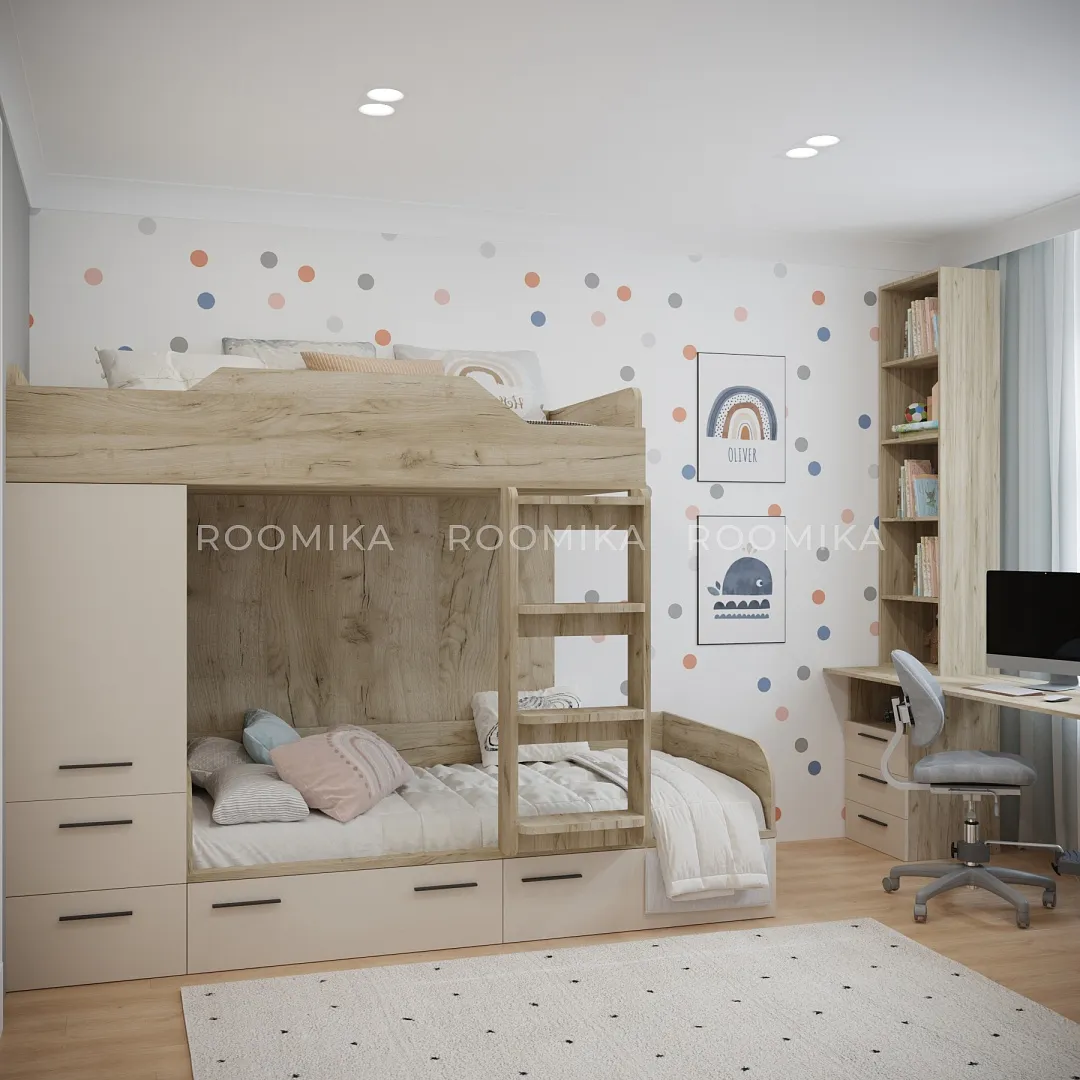 Кровать двухъярусная L906, 90x190 L/R