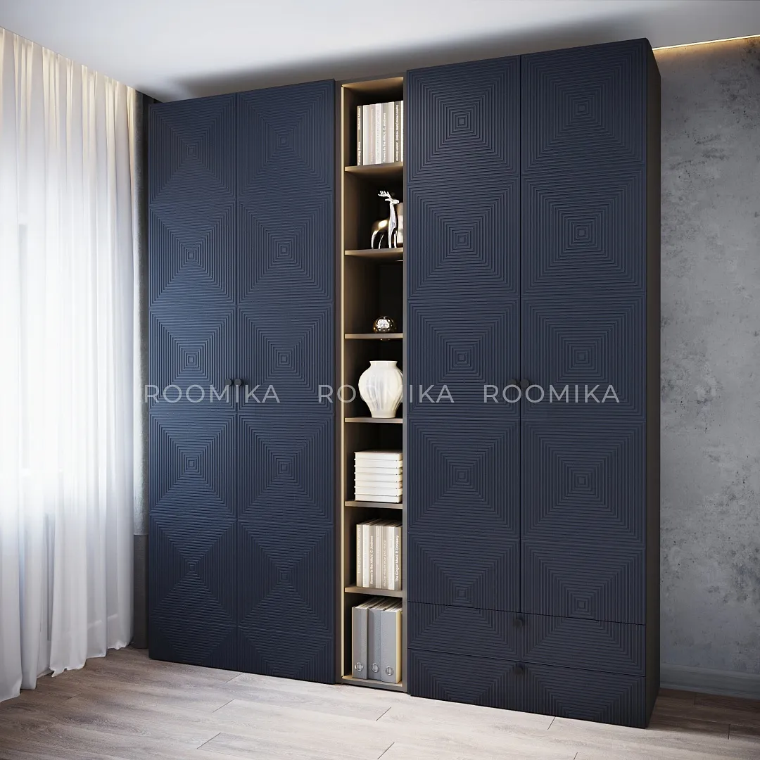 Шкаф 2 дверный, фрезерованные фасады в эмали LE210.44-1