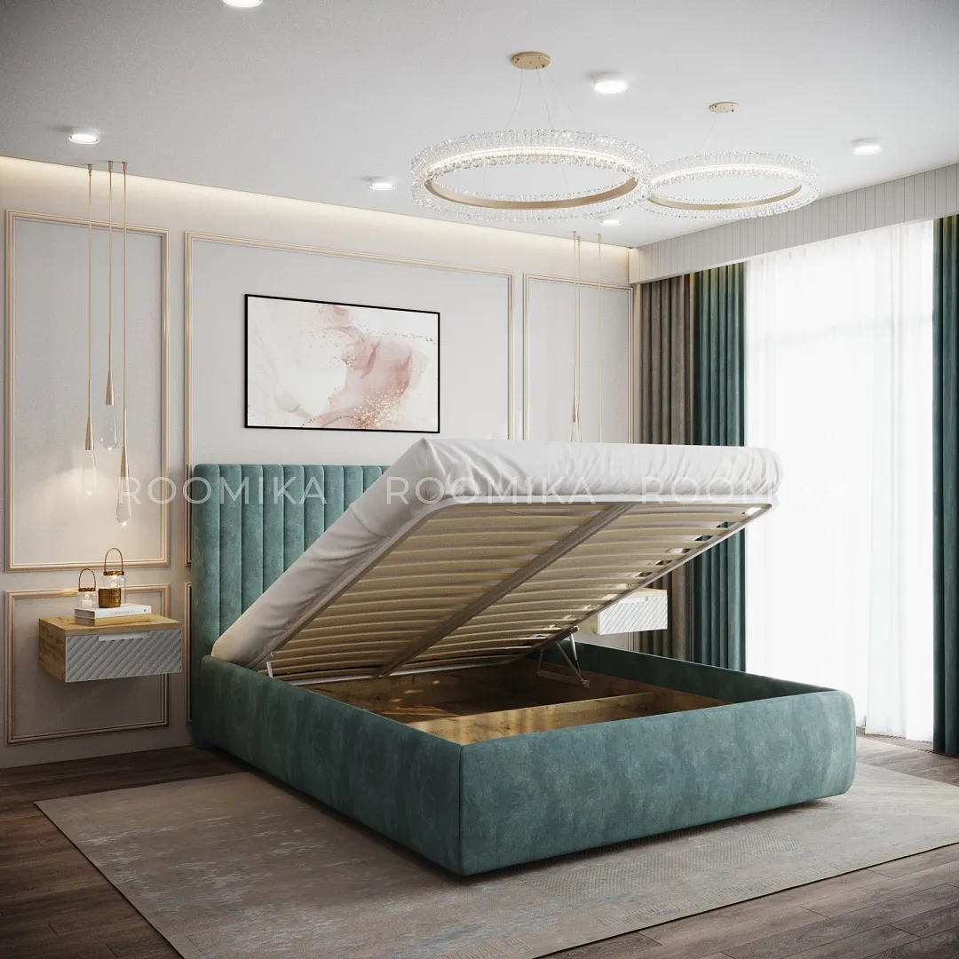 Кровать двуспальная мягкая ASTI  с подъемным механизмом, 140x200