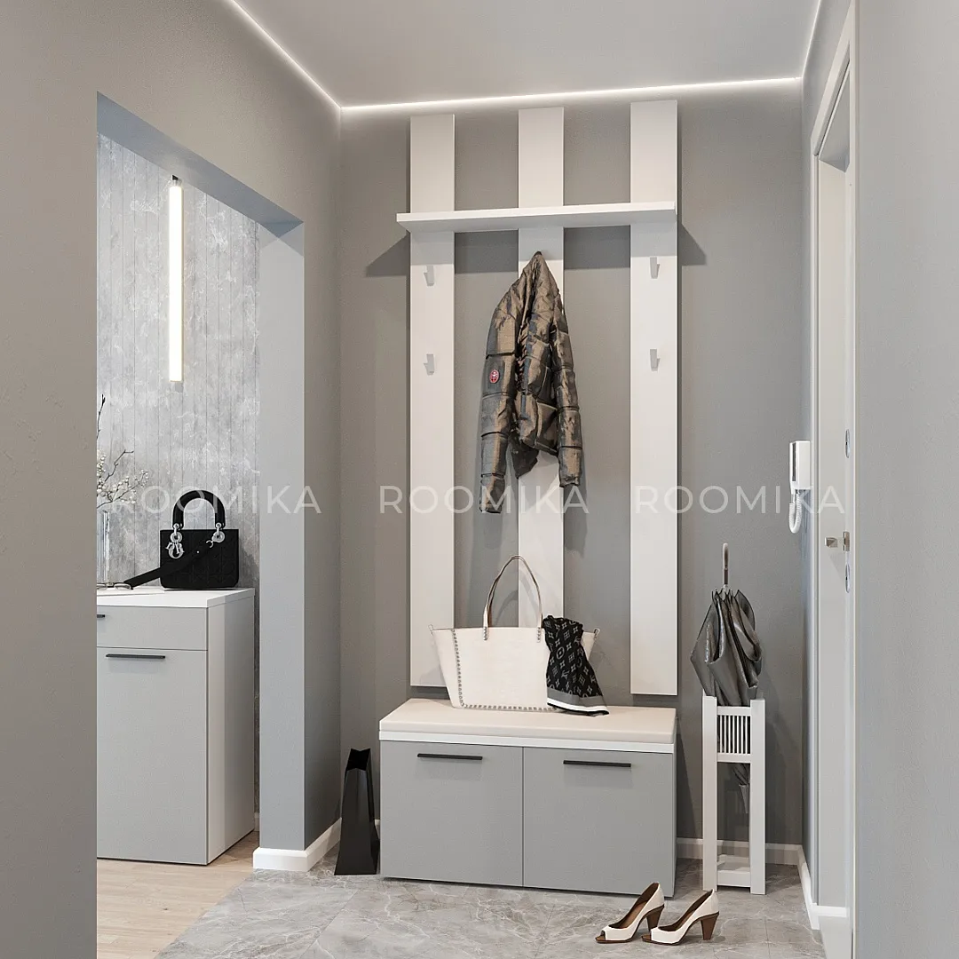 Панель широкая с полкой и крючками L100