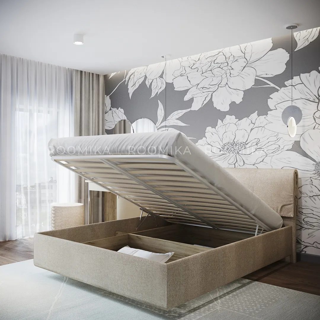 Кровать мягкая КОЛИБРИ KOL120 с подъемным механизмом, 120x200