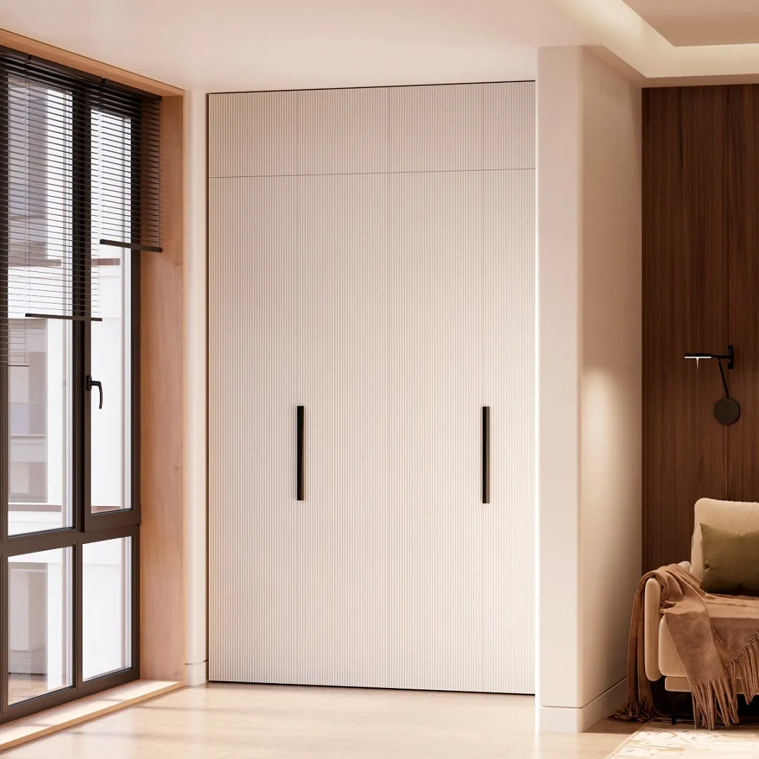 Балкон с удобной мягкой нишей и шкафом с фрезерованными фасадами №130