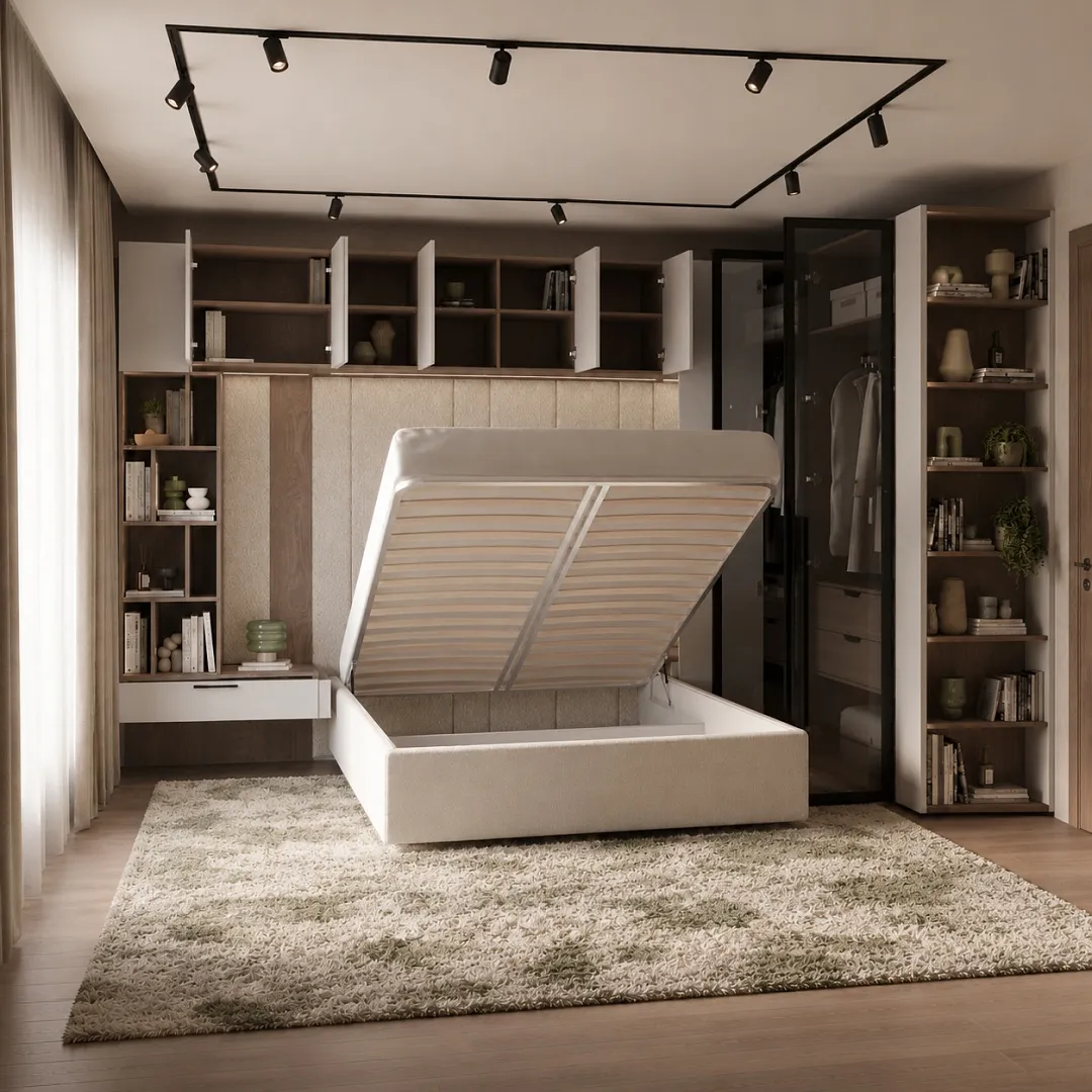 Тумба с антресолью и стеллажом с подсветкой LG791 L/R