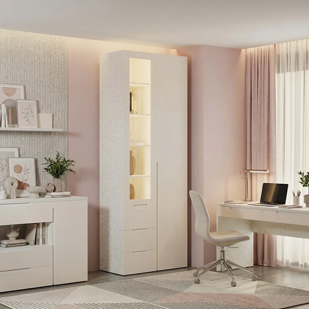 Шкаф комбинированный, фасады в эмали LE215 L/R