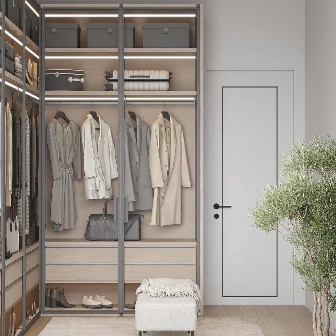 Гардеробная со стеклом №2