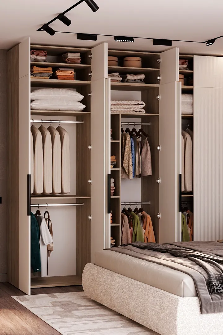 Антресоль на шкафы, фрезерованные фасады в эмали LE461.61