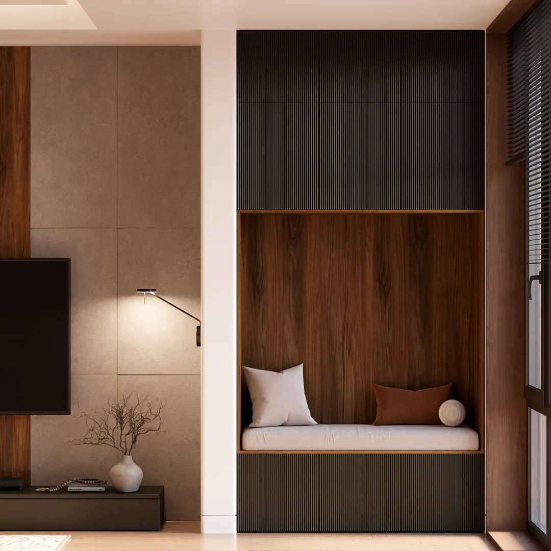 Балкон с удобной мягкой нишей и шкафом в эмали №132