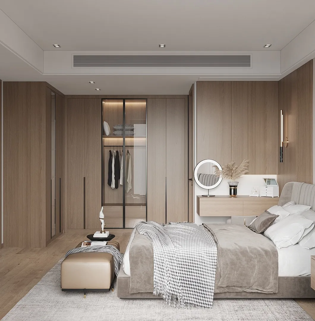 Спальня в древесных оттенках №5