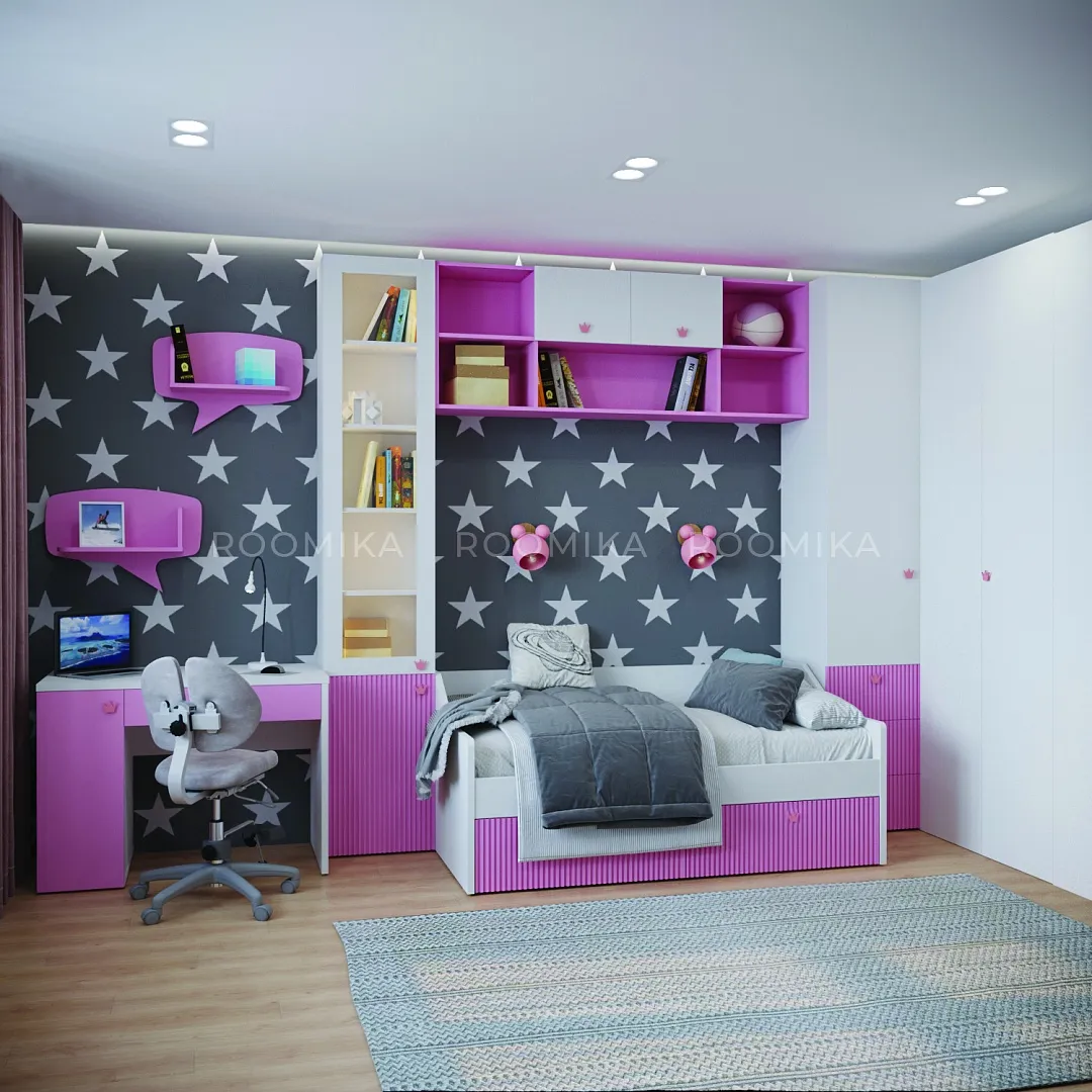 Кровать односпальная с фрезерованными фасадами LE902.160, 80x160