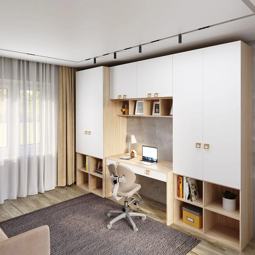 Рабочая зона со шкафом для школьника Лацио