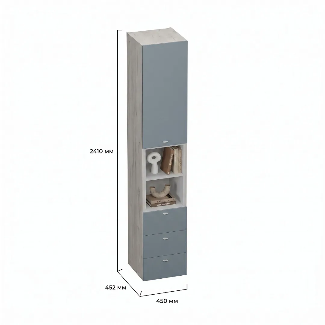 Шкаф однодверный с нишей и ящиками LG224