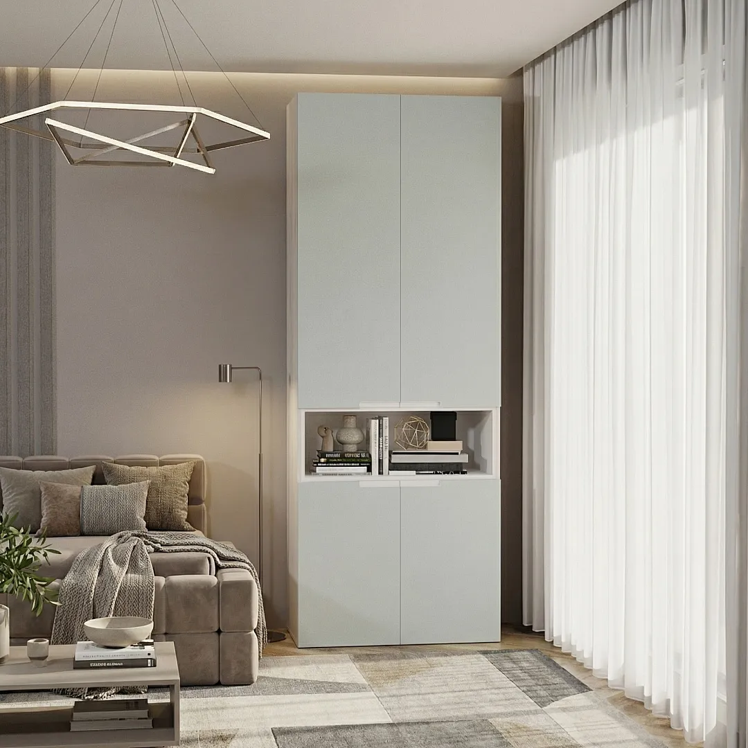 Шкаф книжный с нишей, фасады в эмали LE216.11