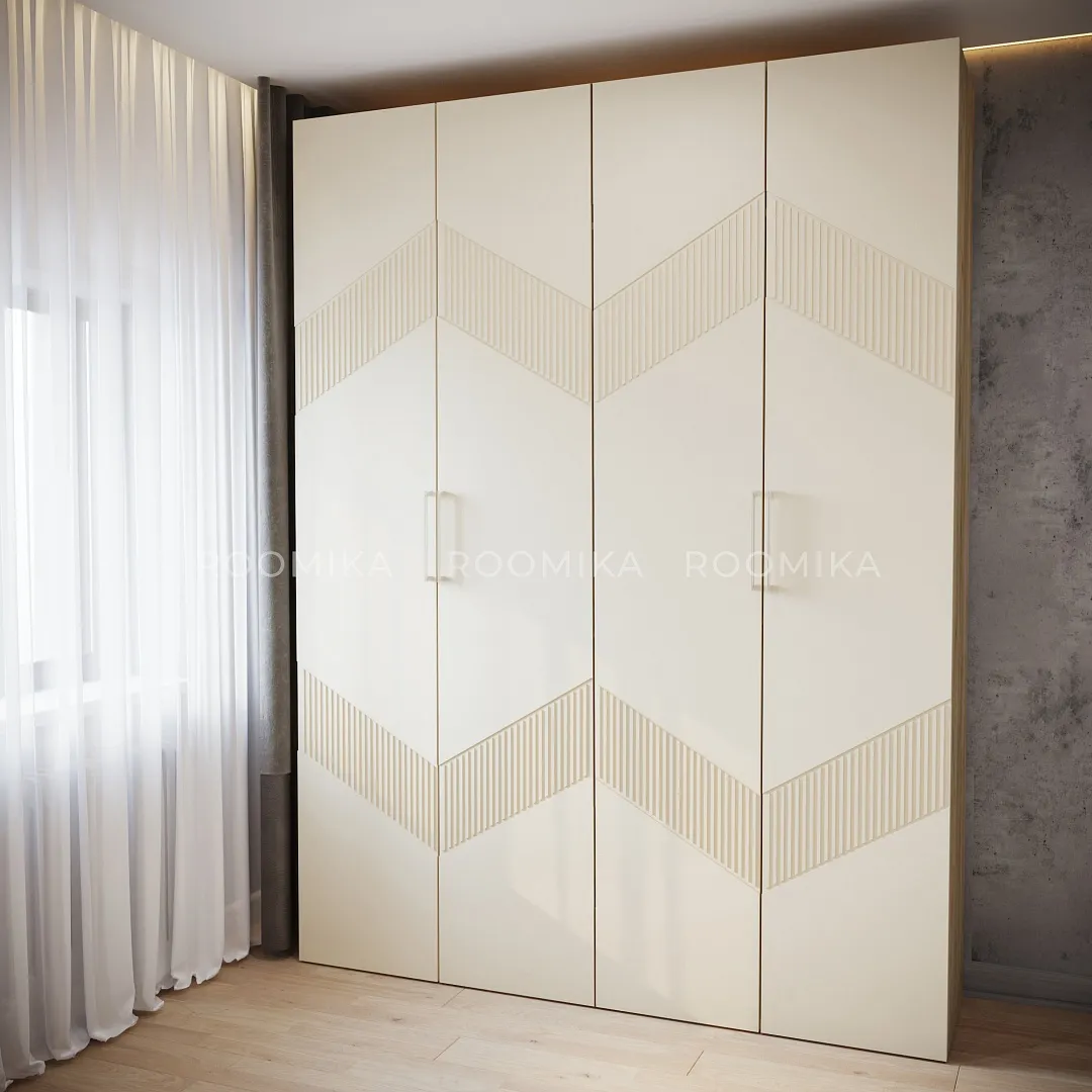 Шкаф 2 дверный, фрезерованные фасады в эмали LE-210.44-1