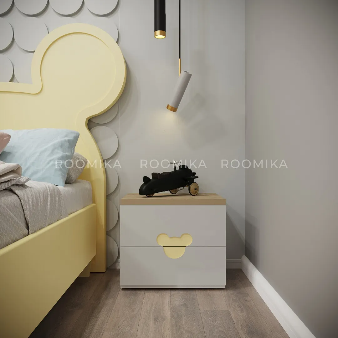 Кровать односпальная MICKEY с подъемным механизмом в эмали