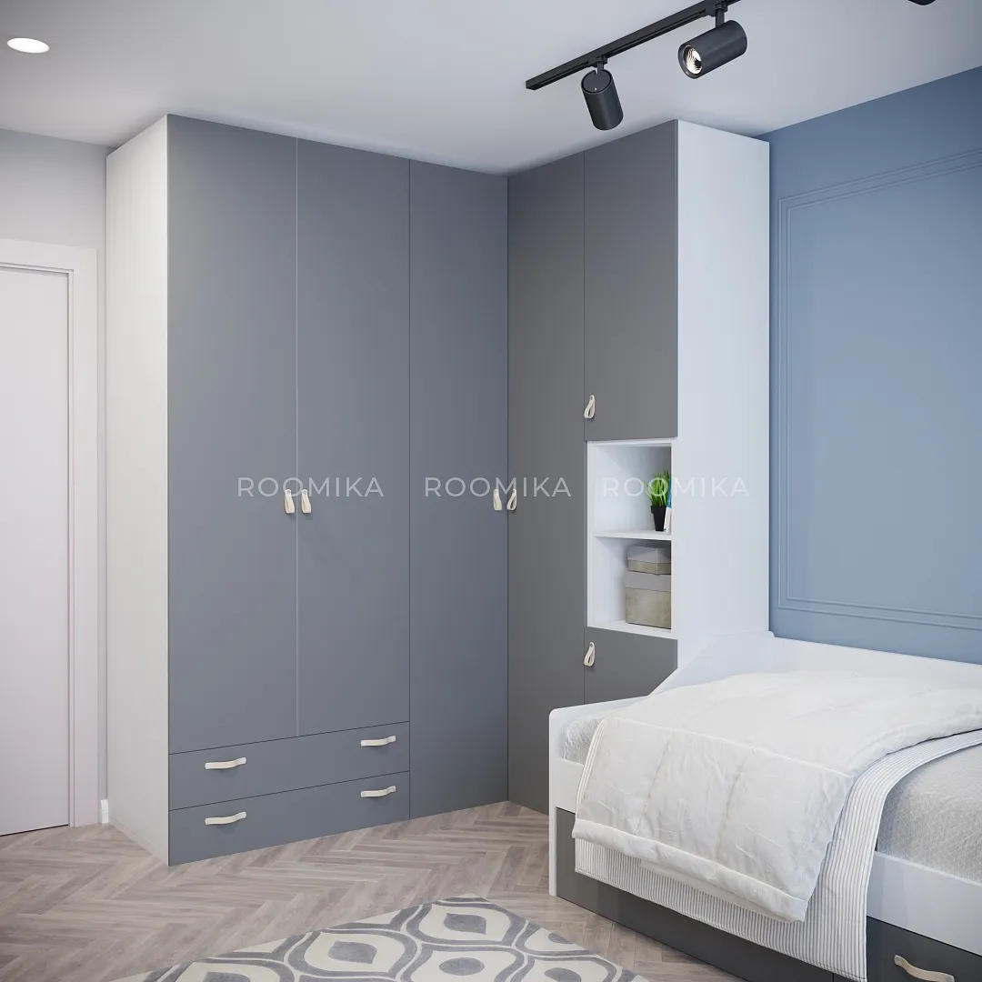 Шкаф двухдверный с ящиками глубокий L211.60