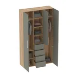 Шкаф трехдверный с ящиками узкий L203.44