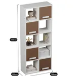 Стеллаж сквозной книжный на 10 ниш с ящиками с фасадами E810