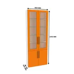 Шкаф книжный со стеклом L240 с подсветкой