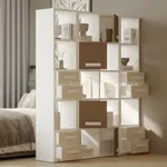 Стеллаж сквозной книжный на 15 ниш с ящиками E805,E810