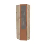 Шкаф угловой книжный со стеклом разносторонний с подсветкой L247.44 L/R
