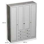 Шкаф четырехдверный для одежды с зеркалом A205-1.60Z