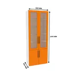 Шкаф книжный со стеклом L214S с подсветкой