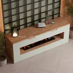 Тумба ТВ навесная с электрокамином, фасады в эмали LE551.450