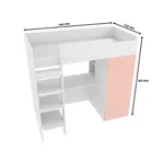 Кровать-чердак с рабочей зоной, фасады в эмали LE909, 90x190 L/R