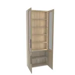 Шкаф книжный со стеклом L240 с подсветкой