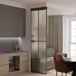 Сатинированная перегородка для зонирования в студии, стекло Сатинато GRACE 10