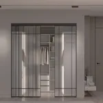 Сатинированная перегородка для гардеробной, стекло Сатинато GRACE 16