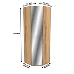 Шкаф угловой равносторонний с зеркалом C-218Z L/R