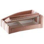 Кровать односпальная мягкая с ящиком для белья ТОКИО с полосками, 90x190