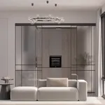 Сатинированная перегородка для спальни, стекло прозрачное и Сатинато GRACE 8