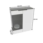 Шкаф напольный с подсветкой, фасады в эмали LE202 L/R