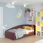 Кровать односпальная мягкая с ящиком для белья ТОКИО, 90x200