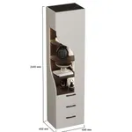 Шкаф-стеллаж завершающий фигурный, с ящиками с подсветкой L255.60