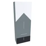 Шкаф, фрезерованные фасады в эмали LE235.44