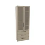 Шкаф книжный с тремя ящиками со стеклом L213S с подсветкой