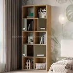 Стеллаж сквозной книжный на 10 ниш с ящиками E810