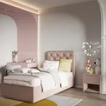 Кровать односпальная мягкая МИРА с подъемным механизмом, 90x190