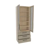 Шкаф книжный с тремя ящиками со стеклом L213S с подсветкой