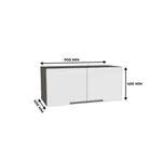 Антресоль широкая на 900мм, фасады в эмали LE-461.1