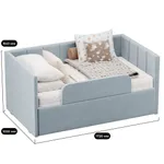 Кровать с подъемным механизмом и ящиком для белья с бортиком LINE 1, 90х160