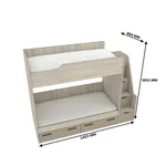 Кровать двухъярусная с лестницей комодом L904, 90x190 L/R