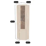 Шкаф угловой книжный со стеклом LG247 с подсветкой