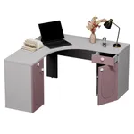 Cтол угловой равносторонний, фрезерованные фасады в эмали LE716